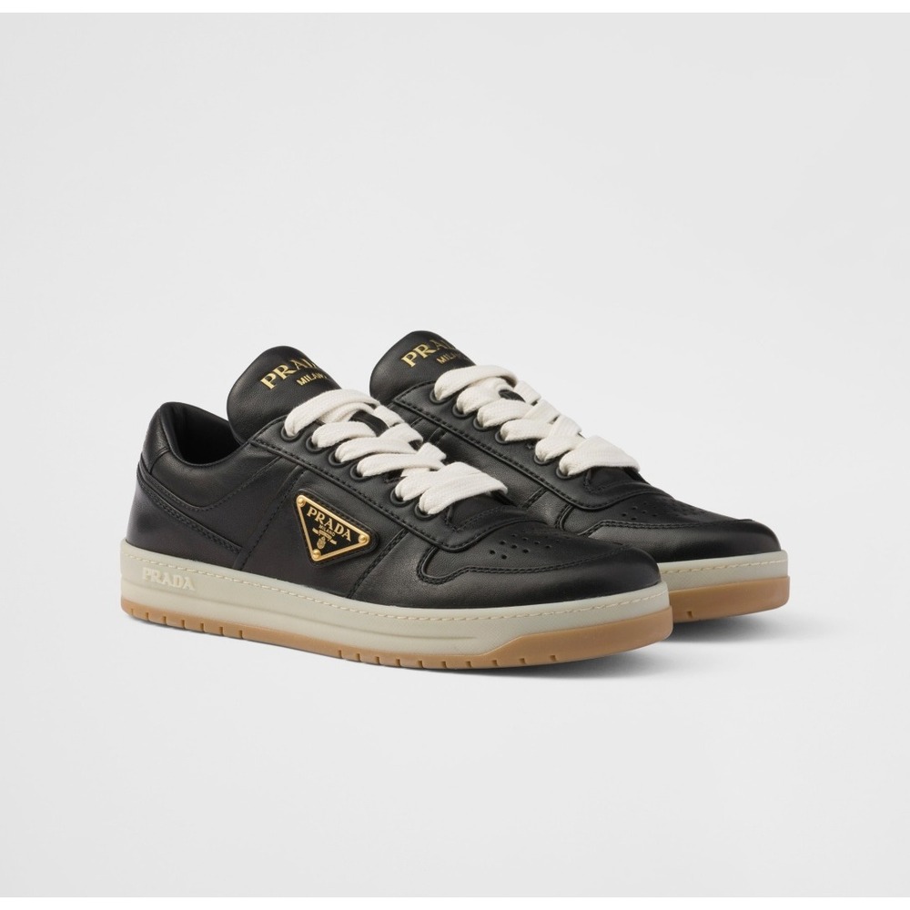 Prada 1E792M Women's Black Downtown Nappa Leather Sneakers shoes trainers sz 40
